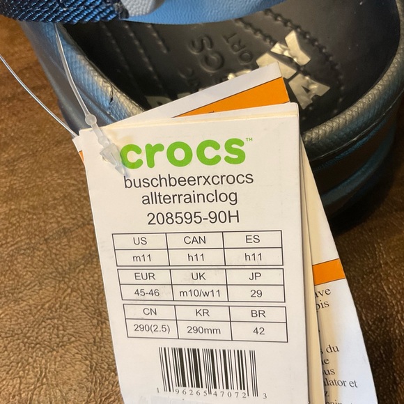 BUSCH BEER X CROCS CLASSIC ALL TERRAIN CLOG Men Size 11M 208595-90H - Picture 12 of 12